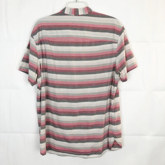 Mossimo Men's Striped Button Down Short Sleeve Shirt Size Large - Picture 6 of 9